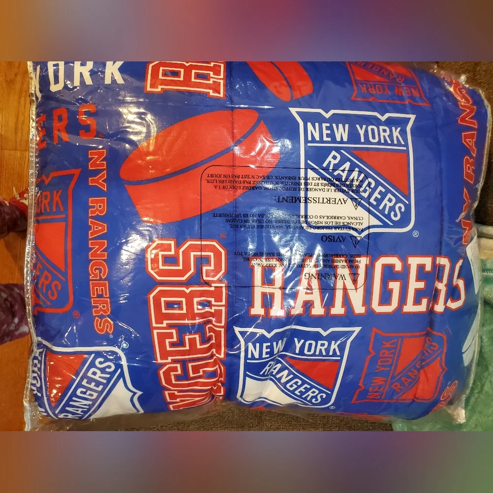 New York Rangers FOCO Full Sz Blue Comforter Set w/sheets & Cases NWT